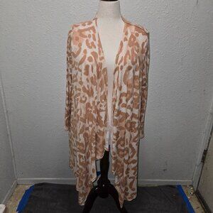 New Directions Lightweight Giraffe Print Cardigan 2x